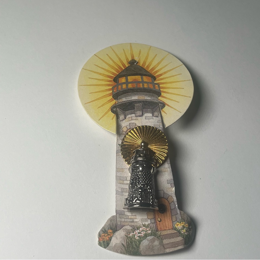Vtg Avon Lighthouse Silver Twotone Pin